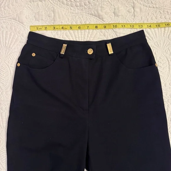 St. John Sport By Marie Grey Straight Leg Trouser Navy Gold